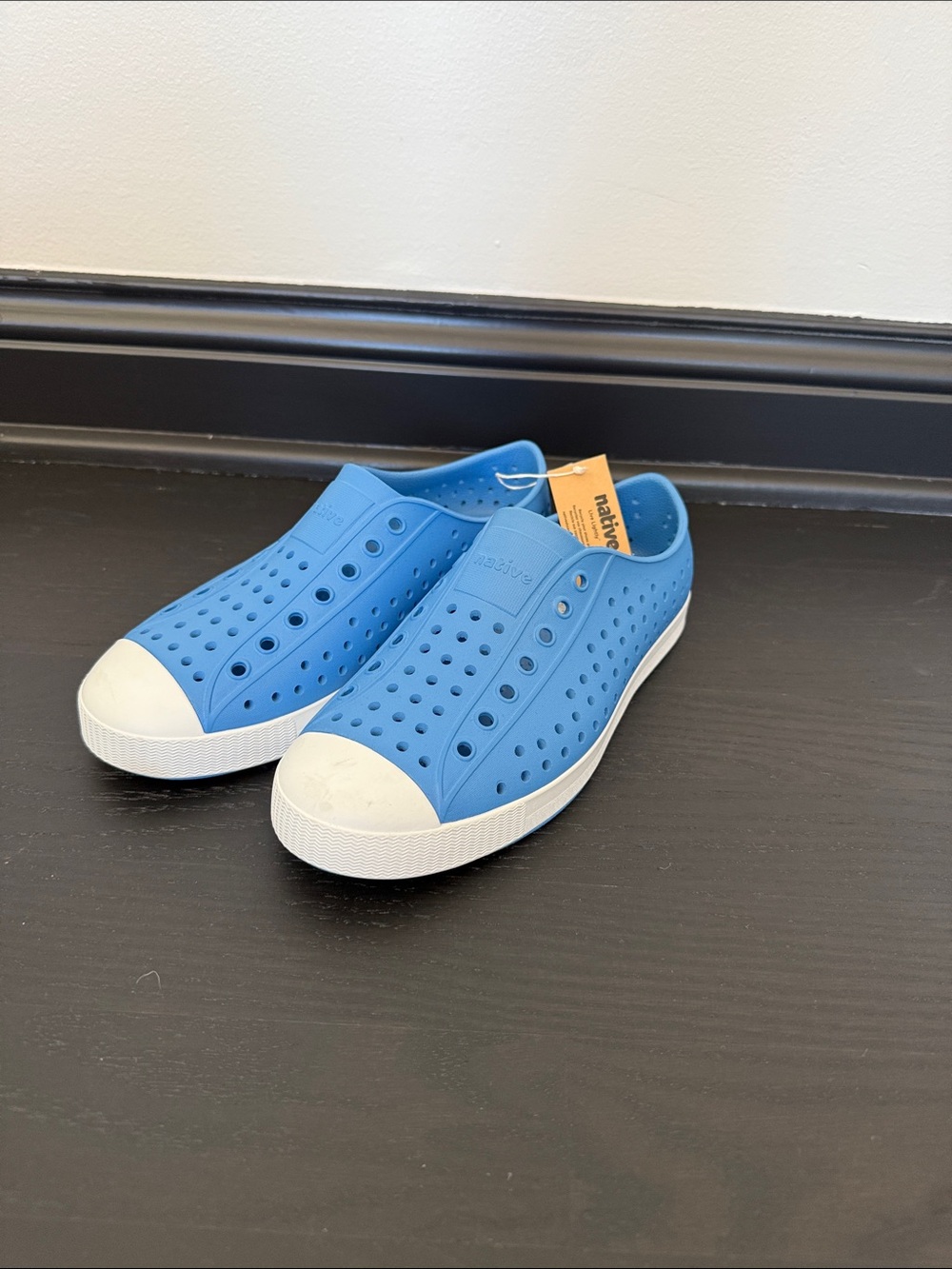 NWT Native Kids Blue Water Shoes with White Toe and Sole